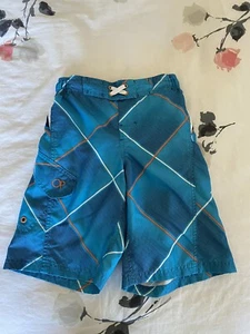 OP Boys Swim Trucks adjustable Waist Size Medium Blue - Picture 1 of 3