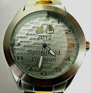 LARGE MEN’S SPRINGFIELD DIVISION QUARTZ WRISTWATCH GOLD & SILVER WATCH RUNS' - Picture 1 of 5
