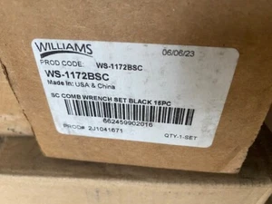 5/16"-1-1/4" Combo Wrench Set, 15pcs 12 Point Black Williams USA JHWWS1172BSC - Picture 1 of 1