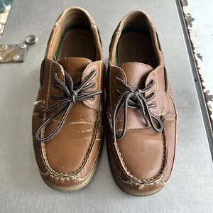 Mountain Creek Mellow Brown Leather Casual Classic Boat Shoes NIB Men Size 9 - Picture 1 of 6