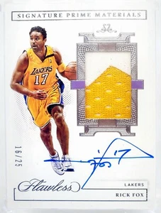 ๐ RICK FOX PATCH AUTO /25 ๐ 2020-21 FLAWLESS SIGNATURE PRIME MATERIALS LAKERS - Picture 1 of 1