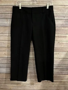 Daisy Fuentes Womens Dress Pants Capris Black Straight Mid Rise Pockets Size 6 - Picture 1 of 11