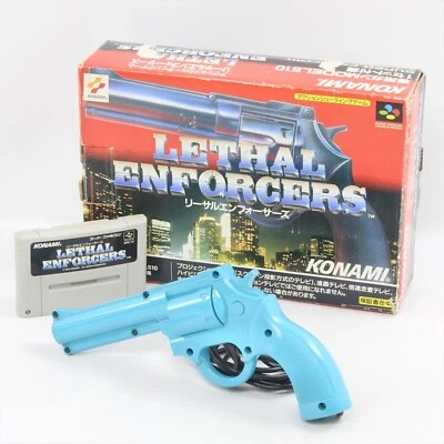 LETHAL ENFORCERS GUN Controller Boxed CRT TV Only Nintendo Super Famicom 0838 - Image 1 of 4