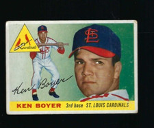 1955 TOPPS BASEBALL CARD NO. 125 KEN BOYER ROOKIE