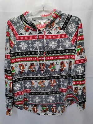 Pulôver com capuz de pelúcia cinza No Boundaries Red Fox Let It Snow escolha o tamanho - Imagem 1 de 4