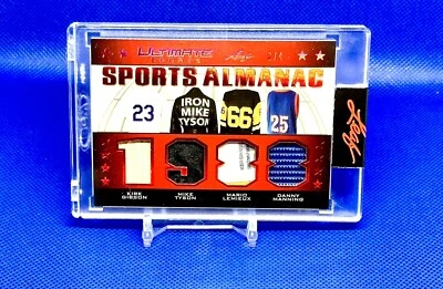 2021 Leaf  Sports Almanac GAME USED MEMO 1988  MIKE TYSON/Lemieux/Manning #’d /4 - Image 1 of 3