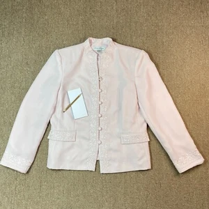 JOHN MEYER OF NORWICH Blazer Womens Size 16 Embroidered Lavender Elegant Formal - Picture 1 of 11