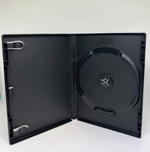 100 NEW STANDARD 14MM SINGLE BLACK DVD CASES, NO DVD LOGO, TOP QUALITY, PSD12 - Picture 1 of 2