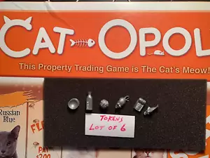 Monopoly CATS Token Lot of 6 Game Replacement Pieces FREE SHIPPING - Picture 1 of 6