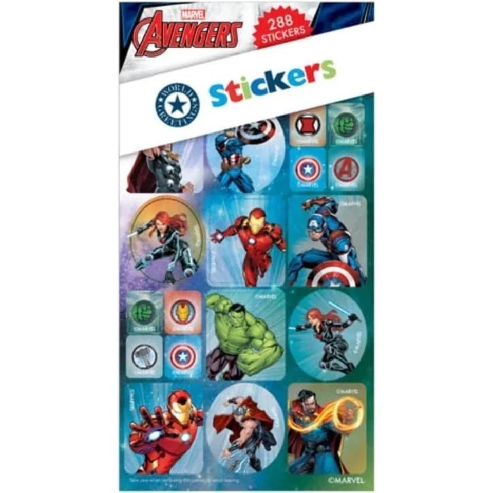 Avengers Sticker Book 288pk (12 Sheets) Birthday Party Bag Fillers Favours Loot - image 1 of 1