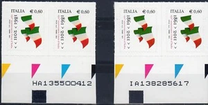 2011 Italia Repubblica 150° Unità d'Italia 1° e 2° Tir. vere differenze - Imagen 1 de 1