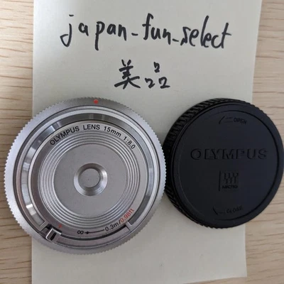 Olympus Pancake Lens 15mm f/8 MF BCL-1580 with Cap Silver Used Pinhole Micro - Image 1 of 4
