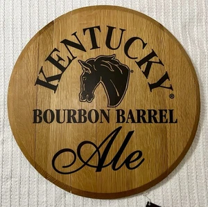 Insegna da parete fine coperchio botte legno birra Kentucky Bourbon Barrel Ale 20,5" - Foto 1 di 12