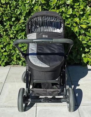 Kombi-Kinderwagen Buggy ABC-Design Turbo 6S Schwarz Grau Weiß + Zubehör Wie Neu - Bild 1 von 4