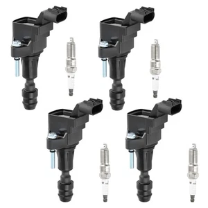 4 Ignition Coils + Spark Plugs For Buick Chevrolet Pontiac Saab GMC Saturn G5/6 - Picture 1 of 17