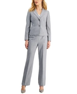 Le Suit Women's Notch-Collar Pantsuit - Picture 1 of 8