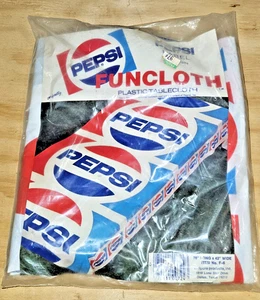 NIP Vintage PEPSI COLA Soda Pop FUNCLOTH Plastic TABLECLOTH - 1970's - Bild 1 von 7