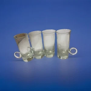 Set of 4 Toscany Hand blown Glass 5 1/2”Tall mugs with handles. - Picture 1 of 5