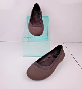 Ballerine Crocs Mammoth da donna taglia 10 foderate in pelliccia sintetica marrone - Foto 1 di 8