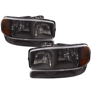Headlights Pair Fits 99-07 GMC Sierra 1500 Classic Yukon XL w/Signal Lamp Set - Picture 1 of 8