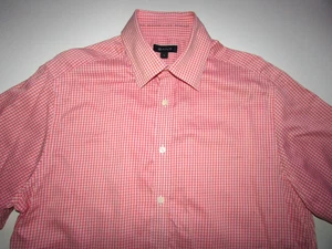 NEAR NEW GANT MENS USA DESIGNER NICE PINK CHECK SHORT SLEEVE SHIRT LGE SLIM - Picture 1 of 2