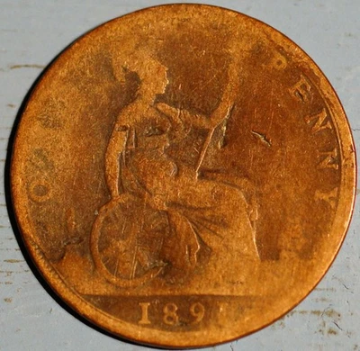 Great Britain Penny 1891 Victoria KM# 755 - Image 1 of 2