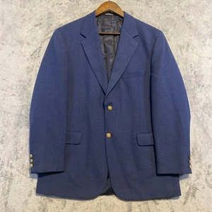 Stanford Blazer Jacket Mens 42R Navy Blue Gold Buttons Wool Preppy Academia - Picture 1 of 12