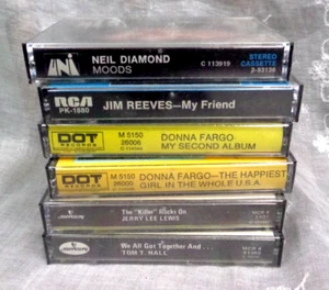 Lot/6 Cassette Tapes JIM REEVES Friend NEIL DIAMOND Jerry Lewis DONNA FARGO New! - Picture 1 of 7
