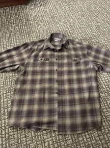 Wolverine Button Brown Plaid Long Sleeve Flannel Shirt XXL 2X 2X-Large 51048 - Picture 1 of 12