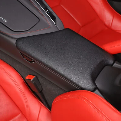 Cubierta de caja de reposabrazos de consola central de cuero ABS y PU para Corvette C8 2020-25 EE. UU. Foto 1 de 4