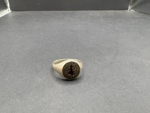 Vintage Ancient Greek Silver Ring with Engraved Bezel in form of Man Size 8.5 - Picture 1 of 8