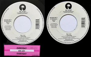 BON JOVI *VG* "EVERYDAY" 2002 US UNIVERSAL DBL A-SIDE 45 SINGLE w/JUKEBOX STRIP - Picture 1 of 1