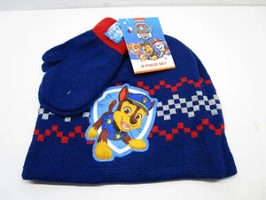 Paw Patrol-Chase-Hat and Mitten Set-NEW WITH TAGS - Foto 1 di 3