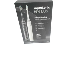 AquaSonic - Elite Duo Ultra-Whitening Toothbrush Set - White and Black - Picture 1 of 6