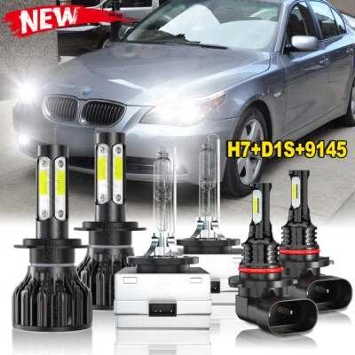 For BMW 525i 530i 2006-2007 H7 D1S 9145 6000K LED Headlight Fog Light Bulbs - Image 1 of 4