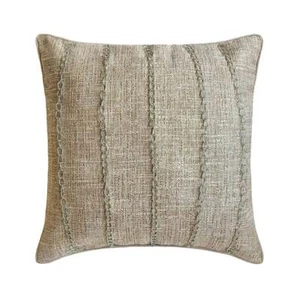 Square Decorative Pillow Case Grey 16"x16", Home Decor Jute - Chain Reaction - Picture 1 of 2