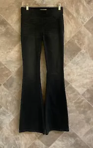 Free People Jeans Women's 25 Black Green Flare Leg Slim Dark Wash - Picture 1 of 10