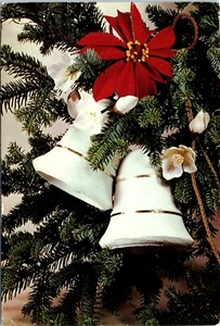 Weihnachtsstern und Glocken, Ungarische Weihnachts Postkarte Ungarn - Bild 1 von 2