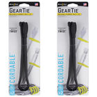 4pc Nite Ize 18in Gear Tie Cordable Rubber Twist Reusable Cable Organiser Black