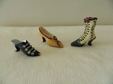 Miniature Shoe Collectible Ornament Resin Heel Shoe Black Beige Brown