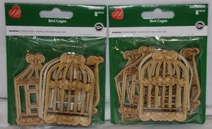 Kit de jaula para pájaros de madera en miniatura artesanal mini 2 paquetes nuevo álbum de recortes gnomo de hadas - Imagen 1 de 7