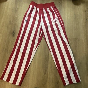 Adidas Indiana University IU candy stripe snap away pants Kids L 14/16 Red/White - Picture 1 of 10
