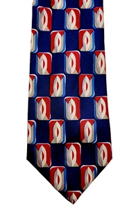 KETCH Colorful Geometric Print Blue Background Necktie Classy Business Style - Picture 1 of 7