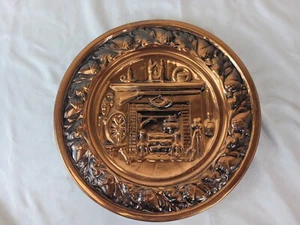 Country Fireplace Mantle Copper Wall Art Relief Wall Hangings 10.5" vintage - Bild 1 von 7