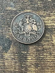 1981 Barbados One Cent Actual Coin TK7240* - Picture 1 of 3
