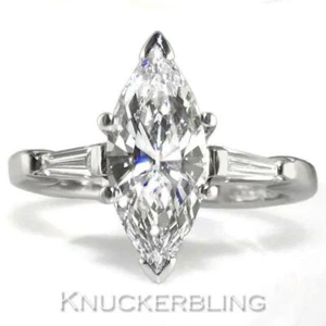 Diamant Ring Marquise Form zertifiziert 1,76ct D VS2 sehr guter Zustand und 18kt Weißgold - Bild 1 von 1
