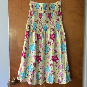 Disney World Resort Dress Smocked Floral Hawaiian One Size Youth Womens Petite - Picture 1 of 9