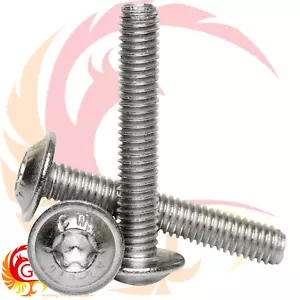 VITI TESTA A BOTTONE TORX FLANGIATE M6 6 MM SEI LOBI BULLONI A BRUGOLA A2 ACCIAIO INOX - Foto 1 di 2