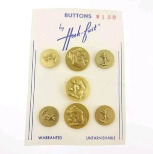Set Vintage Gay Nude Man Greek Roman Wrestling Buttons Naked Men Hook-Fast Metal - Picture 1 of 4