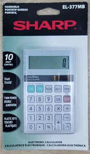 Sharp EL-377MB Handheld Business 10 Digit Calculator Tax Keys - Picture 1 of 3